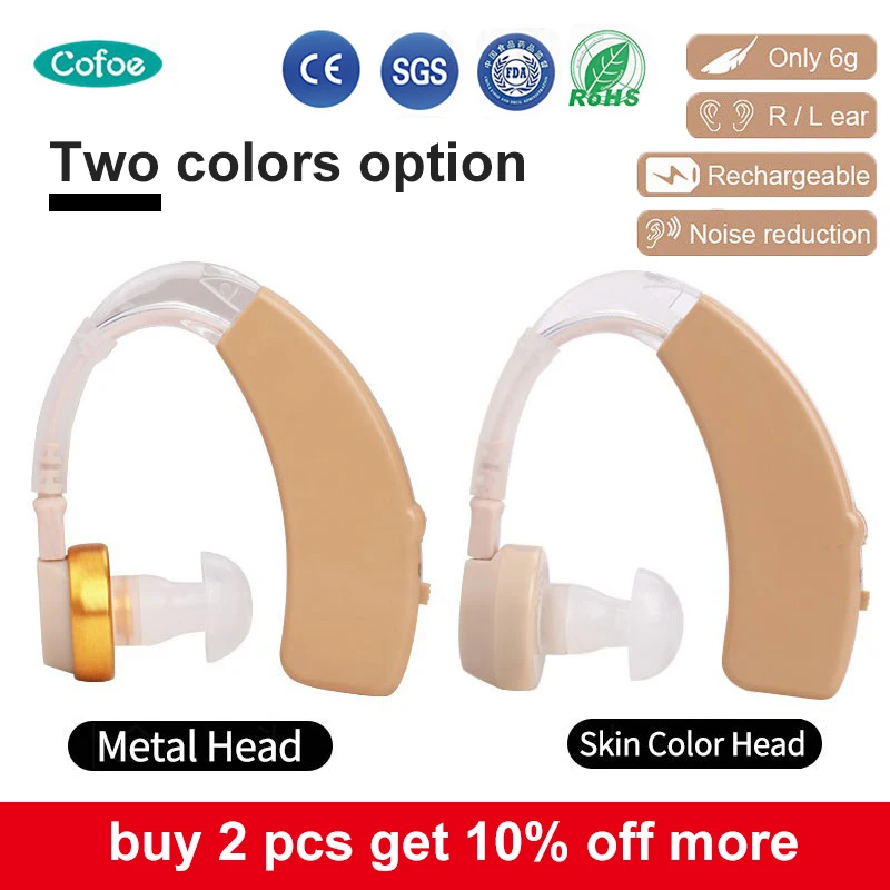 

Cofoe Mini Hearing Aid Ear Sound Amplifier Ear Amplifier Rechargeable Hearing Aids Amplifiers BTE Hearing Aids in Ear Care Portable Hearing Device Left and Right Ear for the Elderly Hearing Loss Health Care