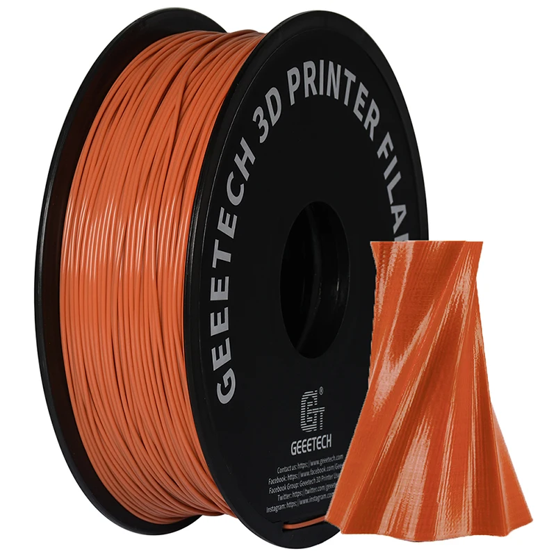 Geeetech PLA Silk Filament 1kg 1.75mm 3D Printer Plastic Material, Accuracy +/- 0.03mm, multiple colour, Fit Most FDM Printer 