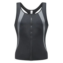 Men Slimming Body Shaper Vest Fitness Workout Shapewear Tummy Control Zipper Shaping Top Sauna Sweat Belly Binders And Shapers