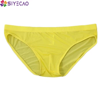 

Summer Men Underwear Briefs Men Solid Ice Silk Soft Sexy Breathable Calzoncillos Underpants Jockstrap Low-rise Mens Panties