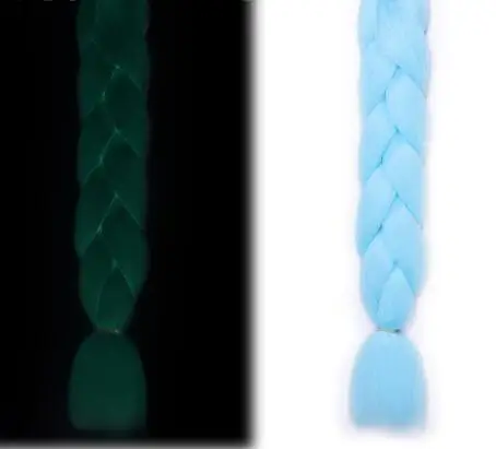 Ombre Glowing Luminous Luxury Synthetic Jumbo Braids Florescent Shining Hair In The Darkness  24inch 100G HIGH TEMPERATURE s3
