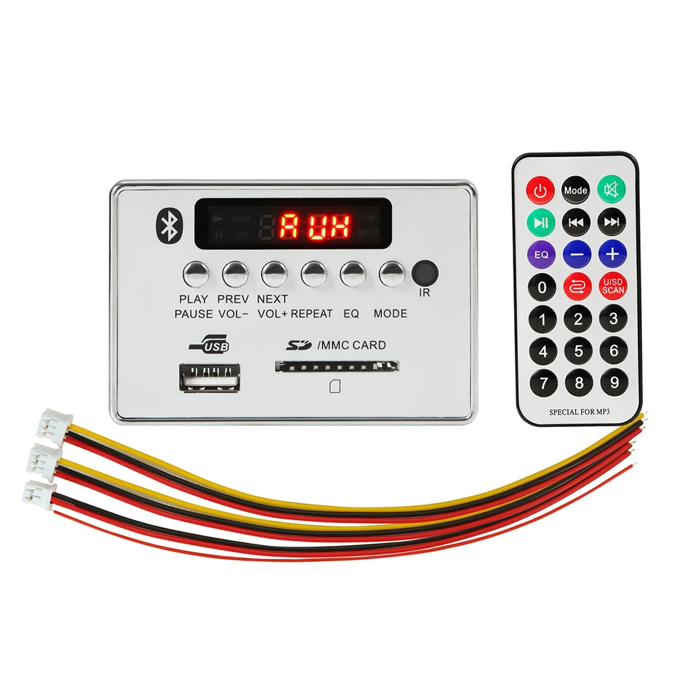Bluetooth5.0 MP3 Decord плата модуль Автомобильный плеер USB TF слот для карты/USB/FM/пульт