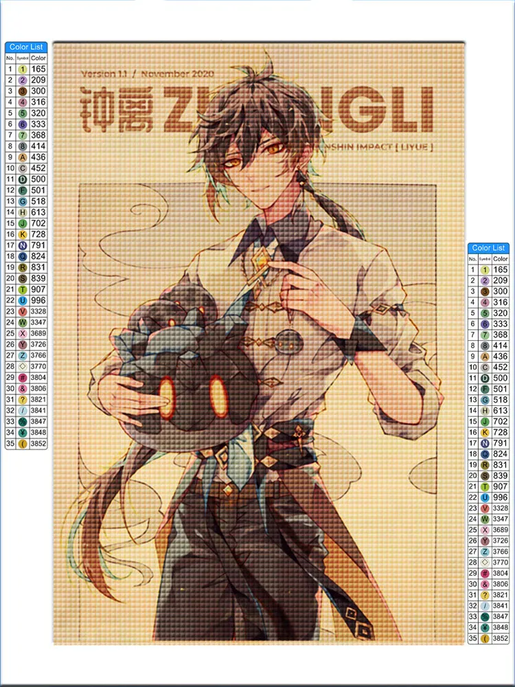 Genshin Impact Anime Diamond Painting Full 5D DIY Diamond Art Mosaic Embroidery Cross Stitch Kit Home Decor,алмазная мозаика 