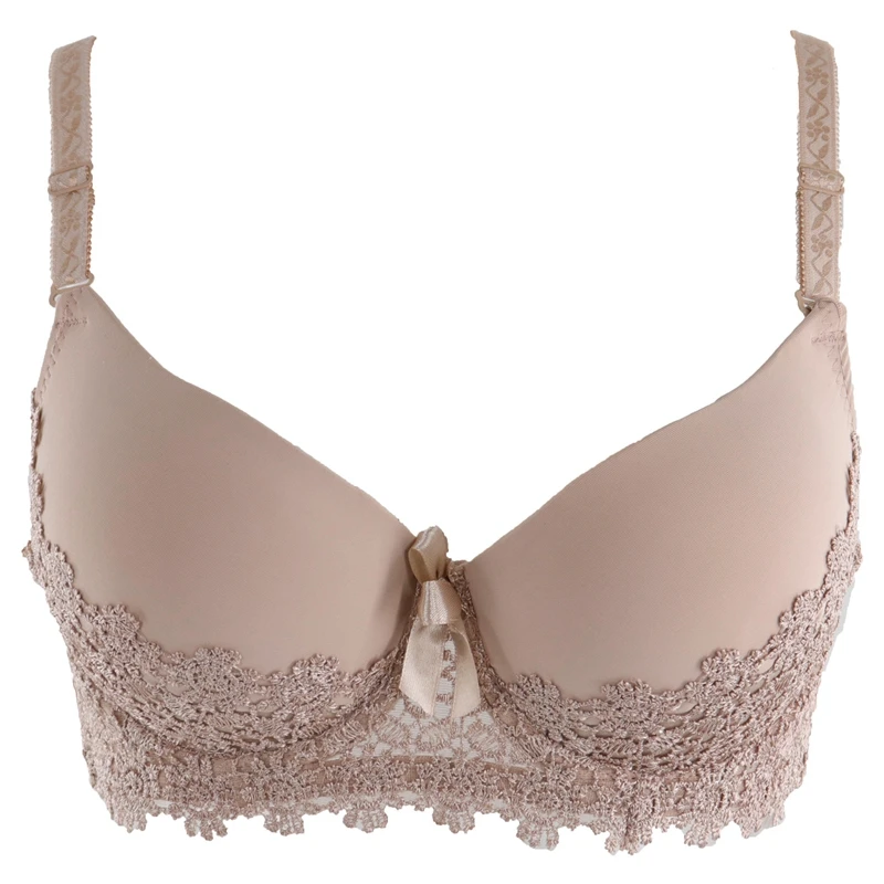Trufeeling, сексуальный бюстгальтер, женский, Цветочный, кружевной, Soutien Gorge, нижнее белье на косточках, бюстгальтер без косточек, нижнее белье, нижнее белье, не мягкий, пуш-ап бюстгальтер - Цвет: Khaki
