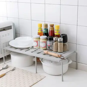 

Under Sink 2 Tier Expandable Shelf Kitchen Adjustable Organizer For Cooking Utensil Tableware Space Saving Wardrobe Cabinet Rack