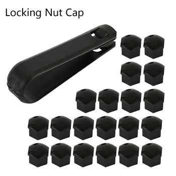 

20Pcs Wheel Nut Caps Bolt Covers 17mm Black Tire Studs Protective Bolt Caps License Plate Bolts Exterior Decoration