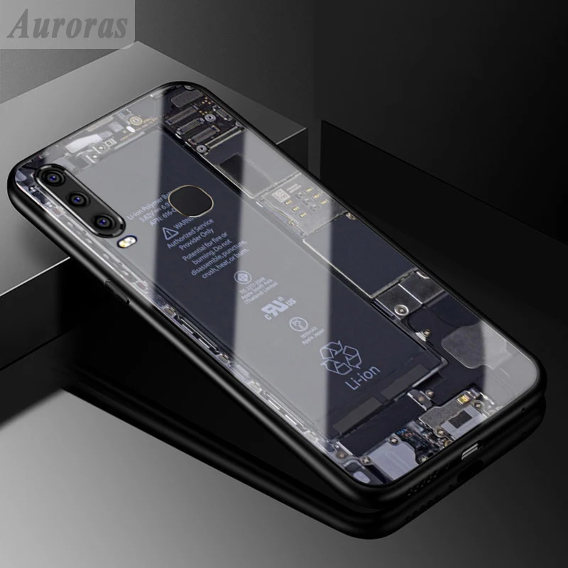 Auroras для VIVO Y12 чехол Explorer окрашенный закаленное стекло силиконовый защитный Y15 Y17