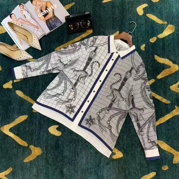 AH12275, модные женские блузки и рубашки,, Подиумные, Роскошные, известный бренд, Европейский дизайн, вечерние, стильная женская одежда