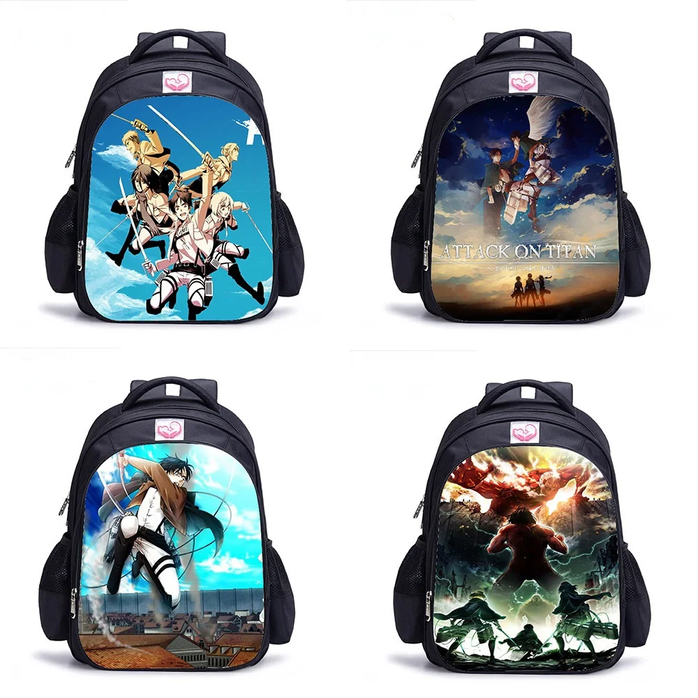 Attack on Titan kids Backpack Anime School Bag Lovely Cute Toddler Children Boys Girls 16inch Primary Mochilas | Багаж и сумки