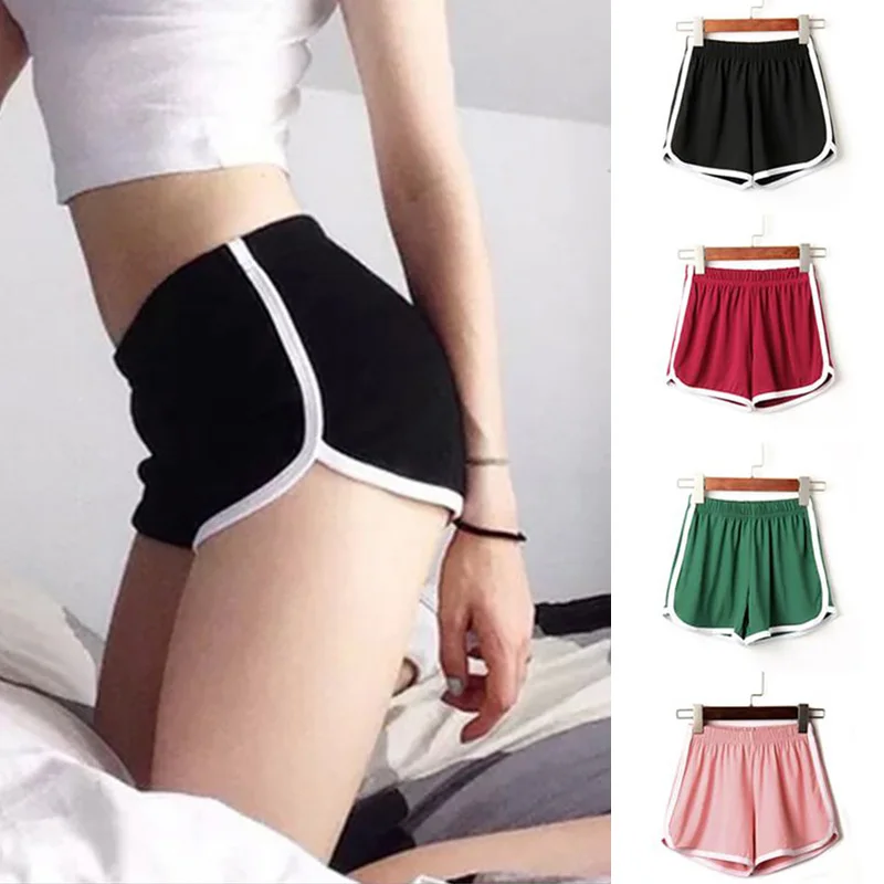 

Women's Sports Shorts Fashion Striped Side Patchwork Color Streetwear 2022 Summer Casual Soft Elastic Low Waist Plus Size Shorts