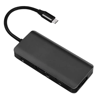 

Docking Station 9 in 1 USB C Hub Adapter VGA HDMI Network Port o USB PD Hub for Laptop Mobile Flash Drive and More