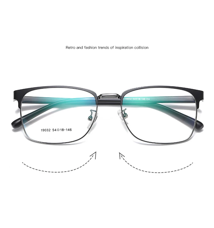 Металлические Мужские 1,56 Асферические рецептурные линзы очки TR90 Ретро Бизнес квадратные очки для близоруких мужчин SPH 0-0,5-1,0 To-6