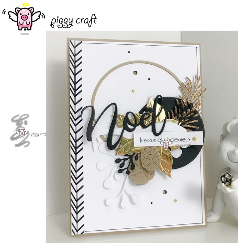 

Piggy Craft metal cutting dies cut die mold Noel letter decoration Scrapbook paper craft knife mould blade punch stencils dies