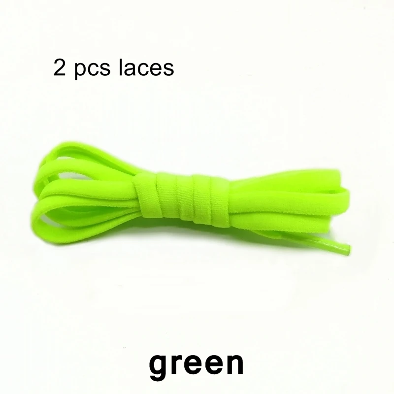 Green 1 1 пара эластичных шнурки без завязок, с запирающимися круглыми шнурками, для детей и взрослых, для женщин и мужчин, 100 см, полукруглые шнурки - Цвет: Green 1