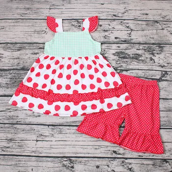

Strawberry Summer Outfit Children Girls Clothing Casual Set Kids Soft Cotton Baby Clothes