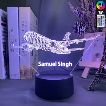 

Custom 3d Lamp Airplane Hologram Baby Night Light Cool Name Customization Nightlight For Child Bedroom Decor 3d Led Night Light