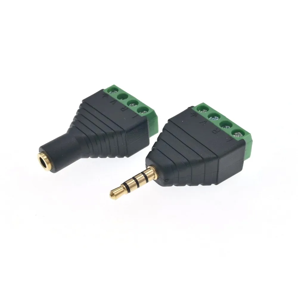 1set 3.5mm 18 Inch Jack Audio Connector To 4 Pin Terminal Stereo Adapter  (8)