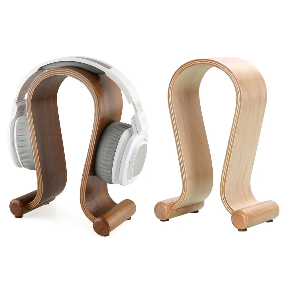 Universal U Shape Wood Headphones Stand Holder Earphone Hanger Wooden Headset Desk Display Shelf Rack Stand Bracket
