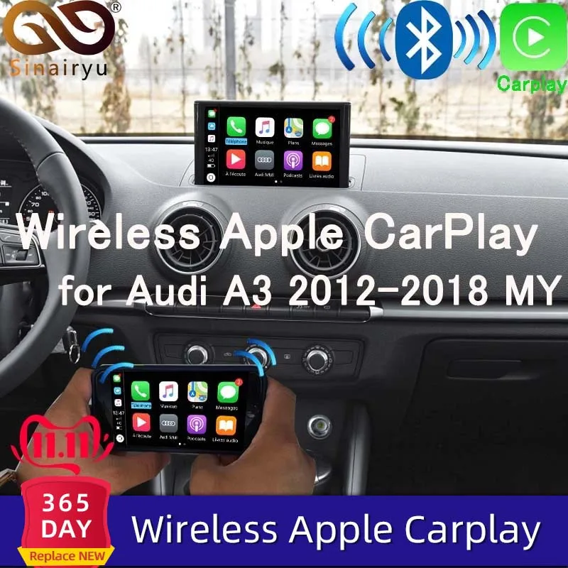 Sinairyu беспроводной Apple Carplay/AirPlay решение для Audi A3 3g/3g+ MMI с обратной камерой