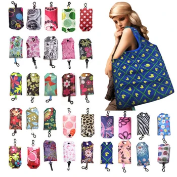 

Reusable Portable Recycling Fashion Handbag Storage With Handle Large Capacity Shopping Bag Floral Print Supermarket Foldable