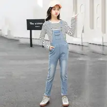 Новинка года; сезон весна-осень; детская одежда для девочек; джинсовый комбинезон; комбинезон для девочек-подростков; модные повседневные джинсы; K217