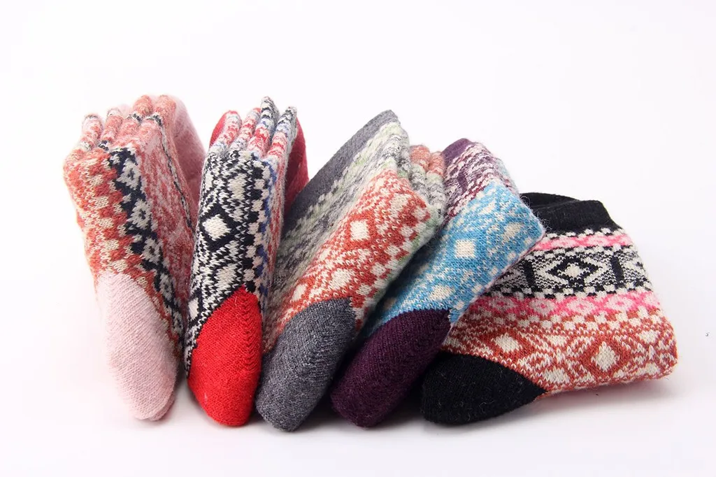 LNCDIS, женские носки, хлопок, 5 пар, женские, в винтажном стиле, толстая шерсть, теплые зимние носки, зимние носки, набор, забавные, высокие, черные, Харадзюку