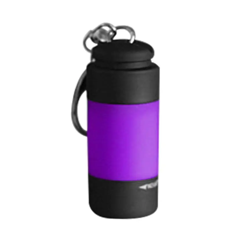 Purple LED Mini Flashlight USB Charging Key Light Glare Rechargeable Waterproof Lamp Pocket Keychain Torch Gift - Цвет: Purple