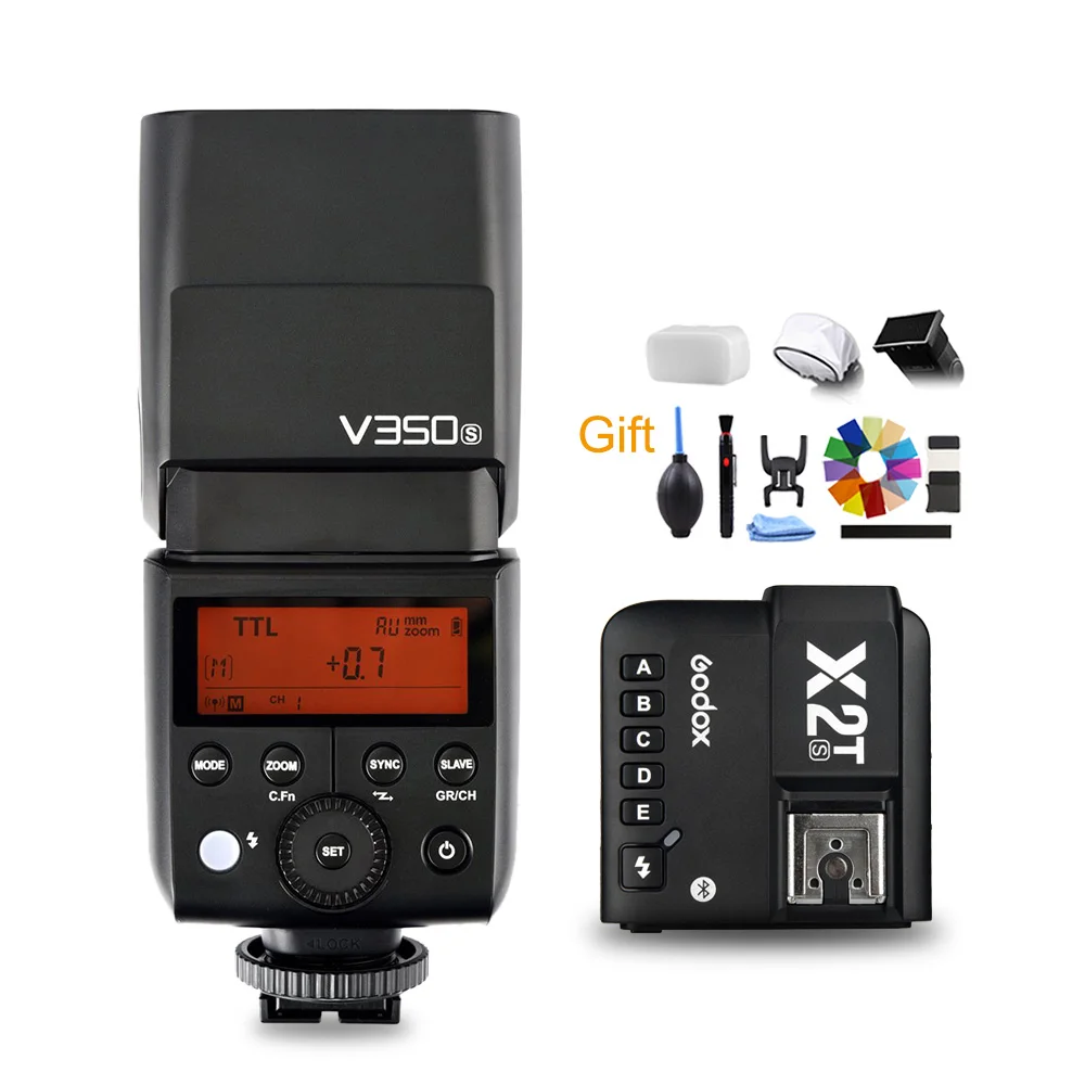 Kits 1 Godox Ving V860II V860II-C GN60 E-TTL HSS 1/8000 литий-ионный аккумулятор Speedlite Flash с X2T-C триггером для вспышки передатчик для Canon - Цвет: Kits 1