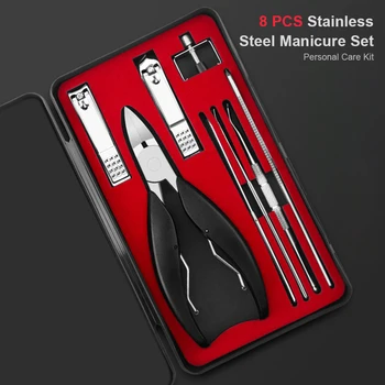 

Stainless Steel Manicure Set Pedicure Scissors Cuticle Cutter Clipper Nail File Toenail Corrector