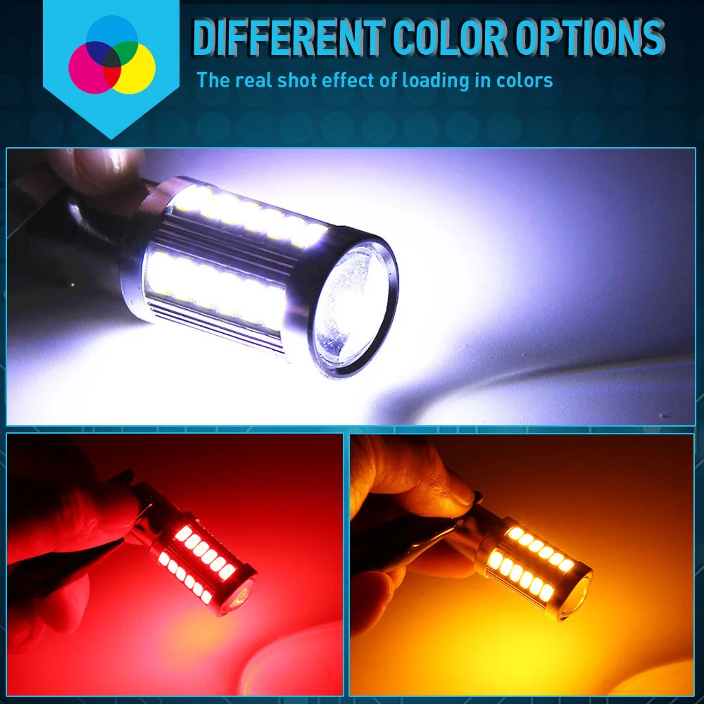 2x T20 LED W21/5W 7443 SRCK P21W BAY15D BA15S 7440NA ڵ 3457A  P21/5W 1156 3157   극ũ   õ