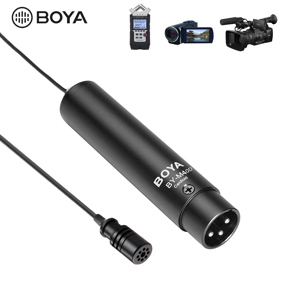 BOYA BY-M4OD XLR Lavalier конденсаторный микрофон с отворотом клип на микрофон для камеры с всенаправленным полярным узором для видеокамер