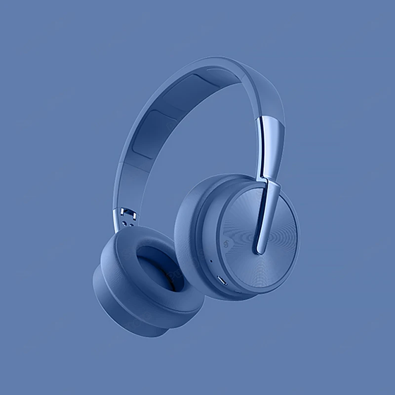 Классические портативные беспроводные наушники Bluetooth стерео Складная гарнитура аудио Mp3 TF FM регулируемые наушники с микрофоном для музыки - Цвет: BLUE