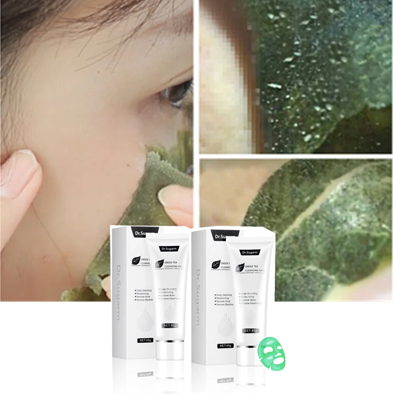 Dr Sugarm Natural Green Tea Remove Blackhead Face Mask Shrink Pore Cream Oil control Improve Rough 2