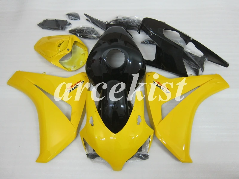 ABS мотоцикл обтекатели комплект Подходит для HONDA CBR1000RR 2008 2009 2010 2011 08 09 10 11 Кузов Набор желтый черный