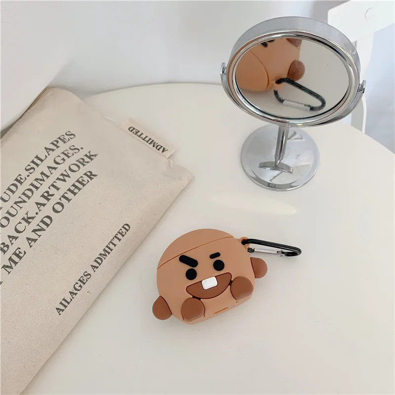 3D Cartoon Brown Chocolate Boy Silicone Headphone Case For Apple Airpods 1 2 Cover Wireless Bluetooth Cute Earphone Case Cover