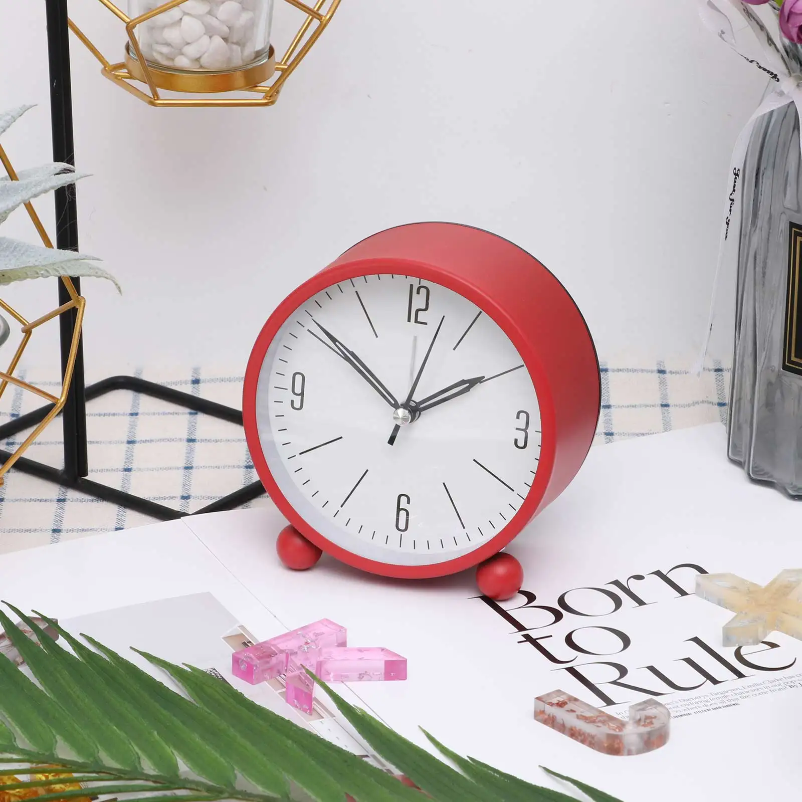 Horloge De Table Animaux Créative - Design Mignon Et Fun - Mouvement Silencieux - Décoration Pour Chambre, Bureau, Salon