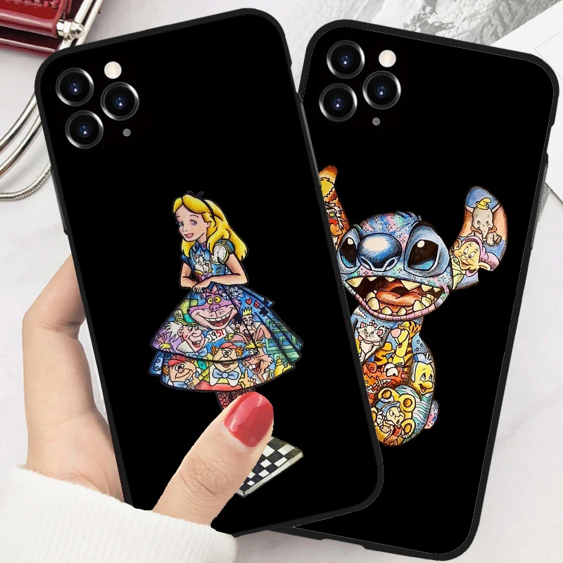

Tattoo Cartoon Movie Character princess soft TPU Phone Case For iPhone 7 7Plus 6S 8 Plus 11 11PRO SE2020 XS MAX XR Black Cover