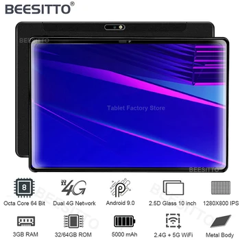 

Fast Shipping 10 inch Tablets Android 9.0 Octa Core 3GB RAM 32/64GB ROM 1280x800 HD screen 2.5D Glass 4G LTE 5G WiFi Tablets Pad