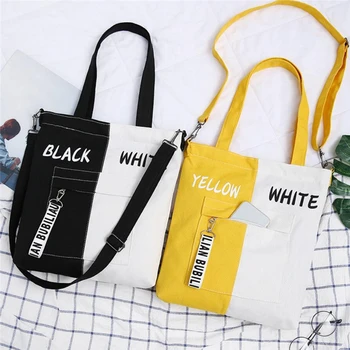 

2020 New Brand Shopping Bag Casual Shoulder Bag Woman Vintage Cotton Canvas Bag Large Cloth Shopper Bags Beach Totes