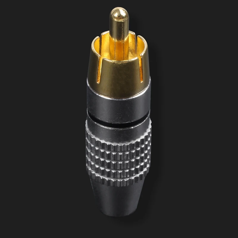 2 шт RCA штекер адаптер аудио Phono позолоченный припой разъем золото + серебро