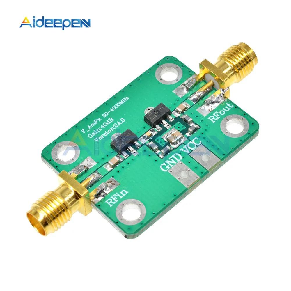 

30-4000MHz 40dB Gain RF Broadband Amplifier Module for FM HF VHF/UHF 50Ω ubs for RF signals Fixed Gain Amplification