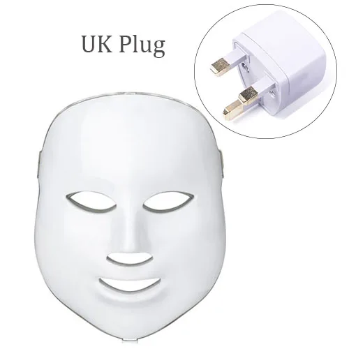 UK Plug- Without Box Beauty Star 7 цветов светодиодный маска для лица светодиодный фотонотерапия маска для лица Уход за кожей омоложение акне маска для лица красота спа светодиодный маска для лица - Цвет: UK Plug- Without Box