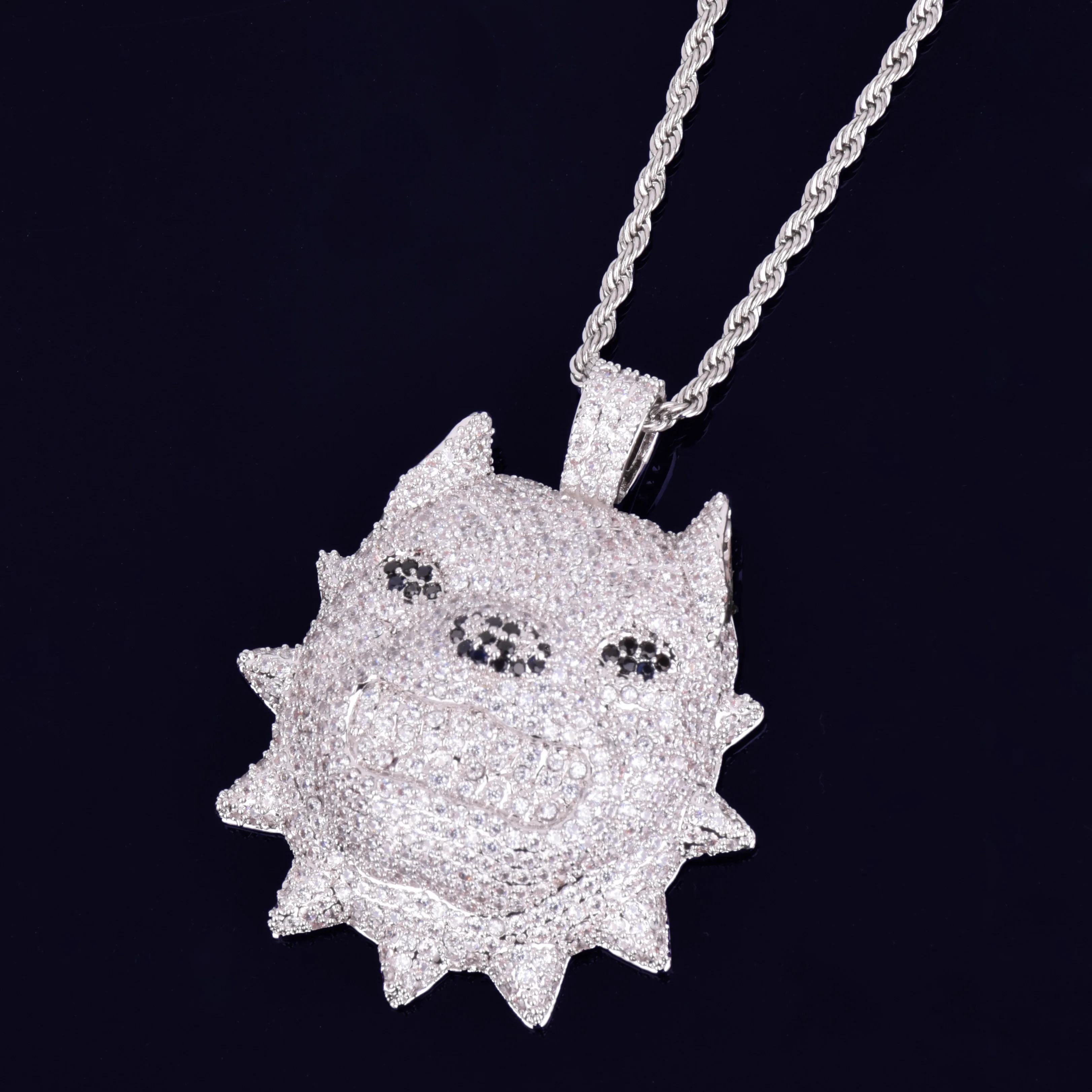 Ожерелье в виде собачьей головы и подвеска с теннисной цепочкой золотого и серебряного цвета с кубическим цирконием, мужские ювелирные изделия в стиле хип-хоп Rock Steet