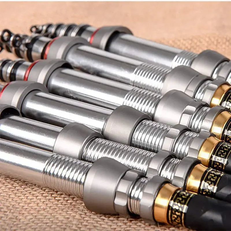 Mini Telescopic Fishing Rod High Hardness Durable Carbon Aluminium Alloy Ocean Rock Poles Saltwater Fishing