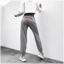 

Letter Print Sweatpants Women grey Loose Fitness Joggers Baggy Trousers Ladies Bottoms Harajuku Pants