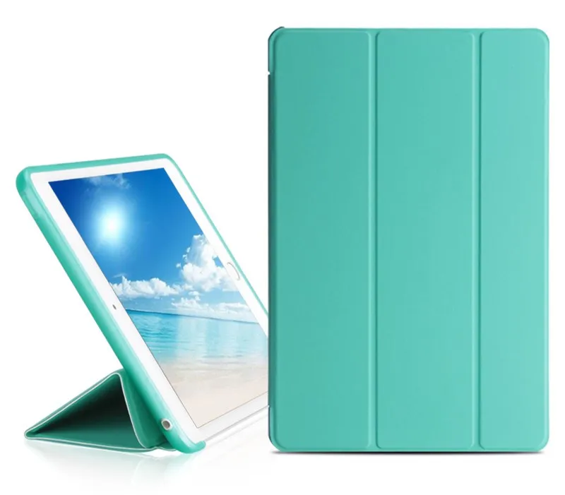Чехол для Apple iPad Air 2, ультратонкий, 3 сложения, чехол для Ipad 6, прозрачный, ТПУ, задняя крышка, умный спящий планшет, 9,7 чехол, функция+ пленка