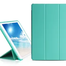 Чехол для Apple iPad Air 2, ультратонкий, 3 сложения, чехол для Ipad 6, прозрачный, ТПУ, задняя крышка, умный спящий планшет, 9,7 чехол, функция+ пленка