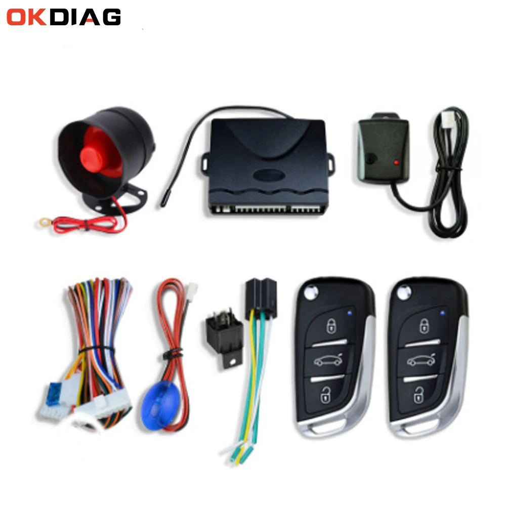 OkeyTech Universal Auto Car Alarm Immobilizer System With Keyless Entry