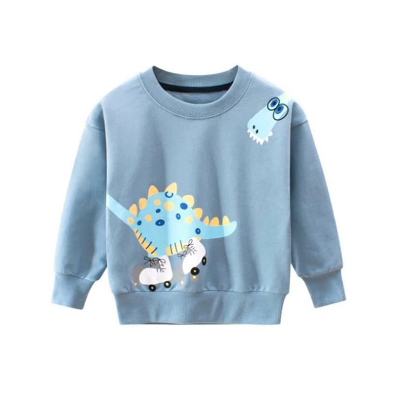 BINIDUCKLING/ Детский свитер для мальчиков и девочек, хлопок, с рисунком динозавра, с длинными рукавами, осенние толстовки для мальчиков - Color: As picture