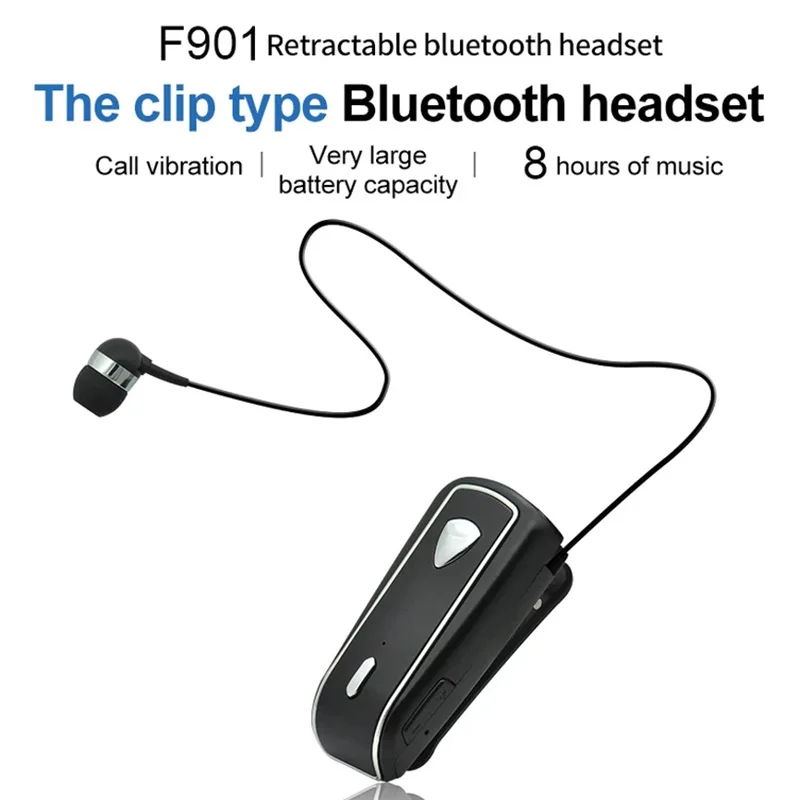 Беспроводные Bluetooth-наушники F901 с выдвижным вибросигналом | Электроника